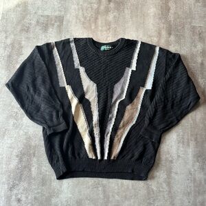 Vintage Tundra Knit Sweater Mens Medium Black
